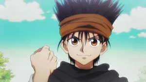 Ging Freecss: The Master Hunter In His Iconic Red Trench Coat And Green Hair Wallpaper