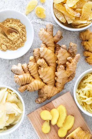 Ginger Roots Variety Flat Lay Wallpaper