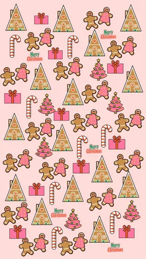 Gingerbread_ Christmas_ Pattern Wallpaper