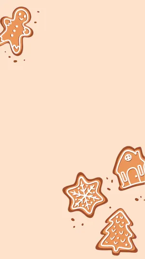 Gingerbread Cookies Christmas Background Wallpaper
