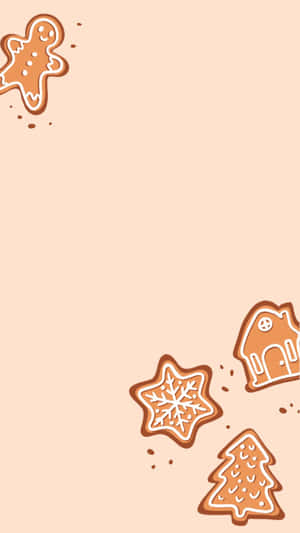 Gingerbread Cookies Festive Background Wallpaper