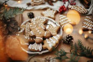 Gingerbread Cookies Holiday Decor Wallpaper