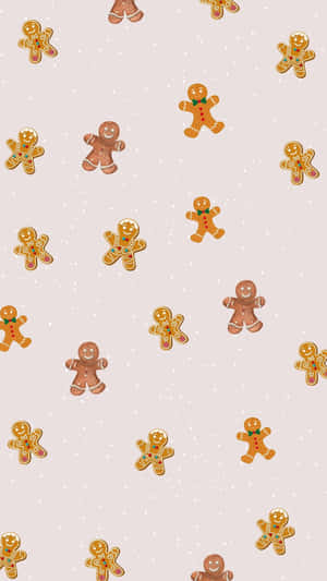 Gingerbread Pattern Aesthetic Wallpaper Wallpaper