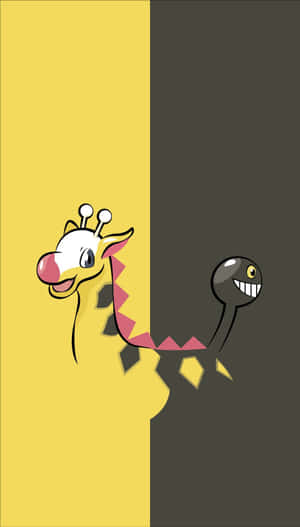 Girafarig In Black And Yellow Wallpaper