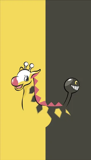 Girafarig In Black And Yellow Wallpaper