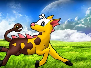 Girafarig Playing Wallpaper