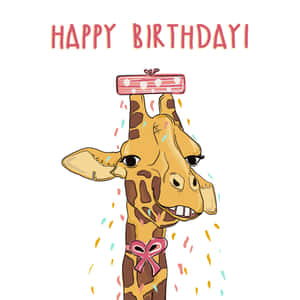 Giraffe Birthday Greeting Wallpaper