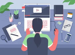 Girl Acquiring Empirical Learning Through Youtube Wallpaper