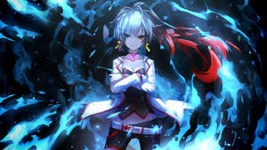 Girl Anime Blue Flames Wallpaper