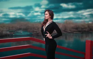 Girl Ass Model In Black Dress Wallpaper