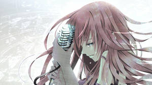 Girl Crying Holding Mic Nightcore Wallpaper