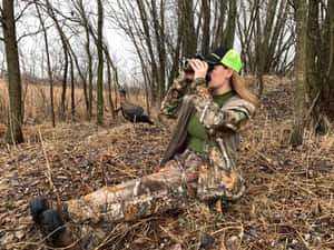 Girl In Camouflage Hunting Desktop Wallpaper