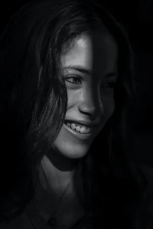 Girl In The Shadows Black And White Portrait Wallpaper