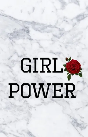 Girl Power Marble Background Rose Accent Wallpaper
