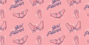 Girl Power Pattern Illustration Wallpaper