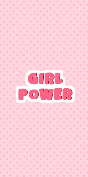 Girl Power Pink Stars Background Wallpaper
