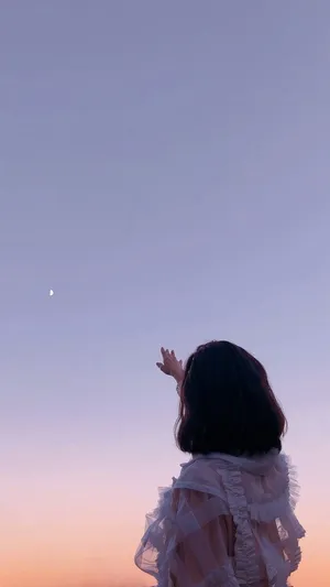Girl Reaching For Skies Portrait Wallpaper