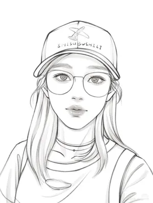 Girl With Cap Unique Cool Pfp Sketch Wallpaper