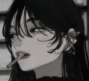 Girl With Cigarette Dark Aesthetic Anime Pfp Wallpaper