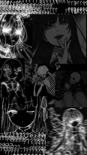 Girls And Skeletons Goth Anime Wallpaper