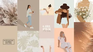 Girls Cute Aesthetic Collage Wallpaper