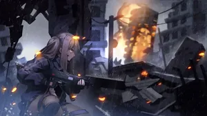 Girls Frontline City In Destruction Wallpaper