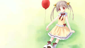 Girlwith Balloon Anime Art Wallpaper