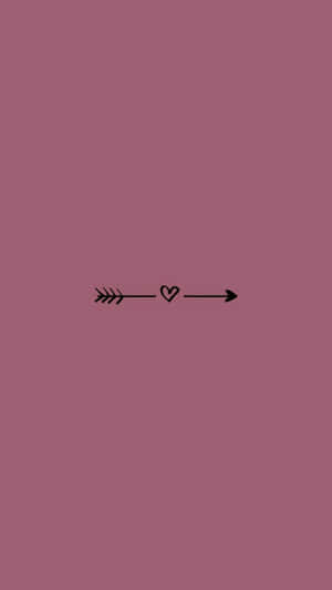 Girly Aesthetic Heart And Arrow Wallpaper