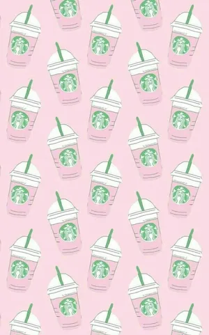 Girly Aesthetic Starbucks Pastel Pink Coffee Drink Wallpaper