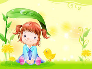 Girly Cartoon Sticker Wallpaper