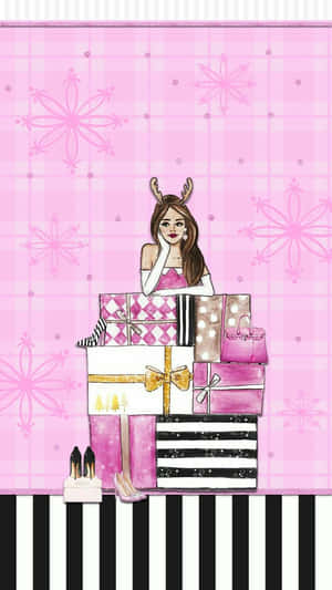 Girly_ Christmas_ Fashion_ Illustration Wallpaper