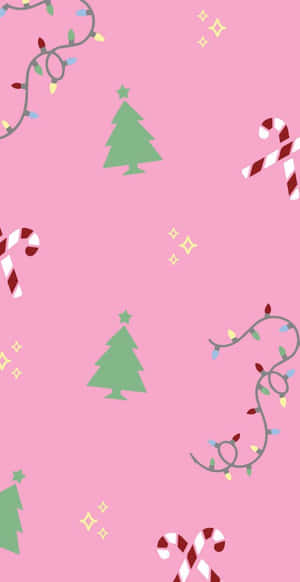 Girly_ Christmas_ Pattern_ Background Wallpaper