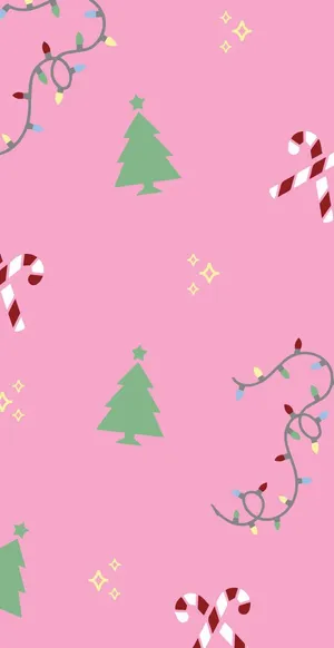 Girly_ Christmas_ Pattern_ Background Wallpaper