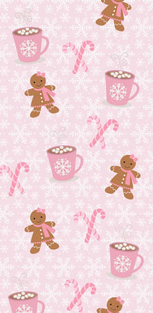 Girly_ Christmas_ Pattern_with_ Gingerbread_and_ Hot_ Cocoa.jpg Wallpaper