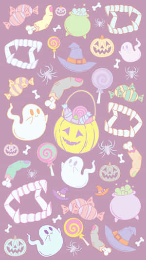 Girly_ Cute_ Halloween_ Pattern Wallpaper