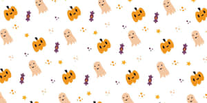 Girly Cute Halloween Pattern Wallpaper