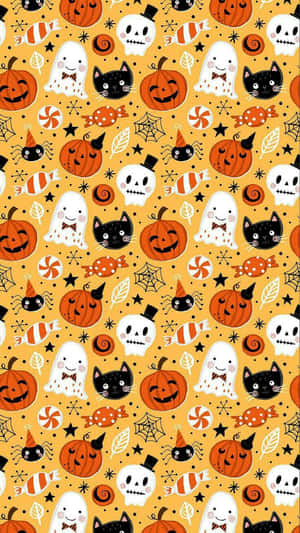 Girly_ Cute_ Halloween_ Pattern Wallpaper