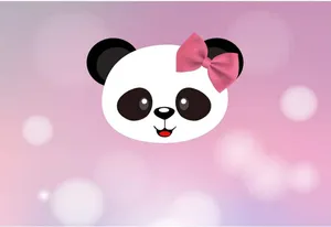 Girly Cute Panda Birthday Backdrop Wallpaper
