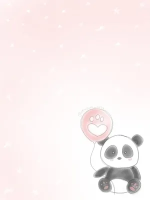 Girly Cute Panda Paw Balloon Wallpaper