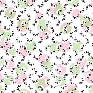 Girly Cute Panda Seamless Pattern Wallpaper