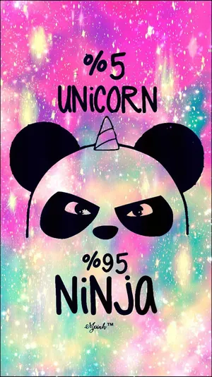 Girly Cute Panda Unicorn Ninja Wallpaper