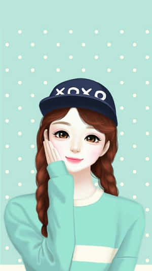 Girly Fashion Illustration X O X O Cap Wallpaper