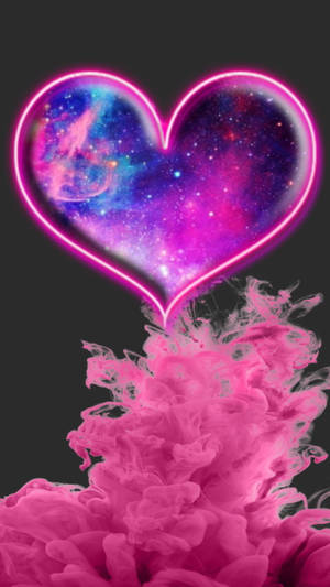 Girly Glowing Heart Wallpaper