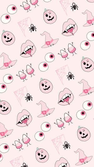 Girly Halloween Pattern Wallpaper