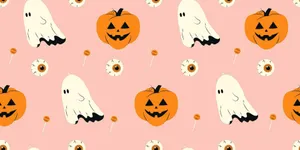 Girly Halloween Pattern Wallpaper