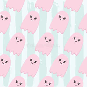 Girly Halloween Pink Ghosts Wallpaper