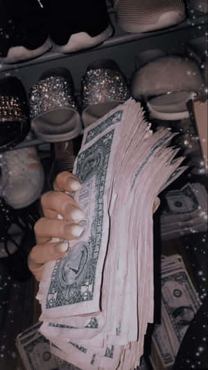 Girly Money Manicured Nails Wallpaper
