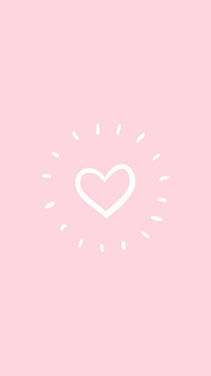Girly Phone Glowing Heart Wallpaper