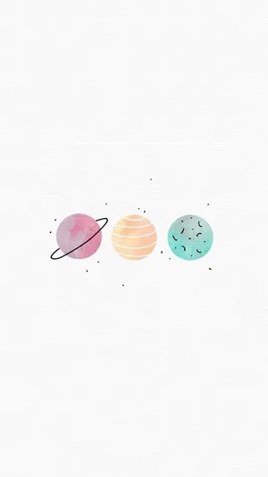 Girly Phone Planets Wallpaper