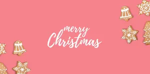 Girly Pink Christmas Greeting Wallpaper